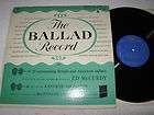 RIVERSIDE RLP 12 601 ED McCURDY; THE BALLAD RECORD (195