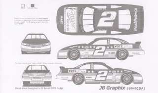 Rusty Wallace VOTE MILLER 04 1/24 Decals JB  