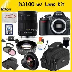  Nikon D3100 SLR Digital Camera Kit with Sigma 18 200mm f/3 