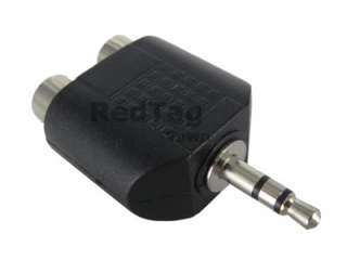5mm Male to 2 RCA Female R/L Audio Coupler Converter  