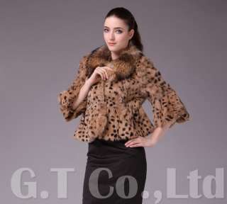 0203 Leopard Rabbit Fur Coat Jacket Garment coats jackets for winter 