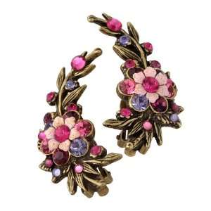  Michal Negrin Ultra Feminine Clip on Earrings Adorned with 
