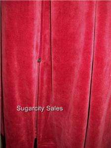 NWT CABERNET LONG ZIP FRONT VELOUR ROBE LOUNGER CHERRY RED M  