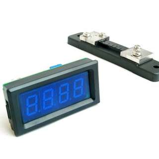 DC 0 50A Blue LCD LED Digital Ammeter AMP Meter + Shunt  