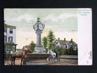 c1907 Snow Memorial Fountain Brockton Mass Postcard  