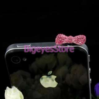 5mm Pink Bowknot Anti Dust Plug Stopper Cover for iPhone 4/4S All 
