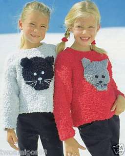 Sirdar Snowflake Chunky Sweater Cat Knitting Pattern  