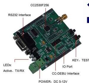 ZigBee Module  RS232 & Debug interface, CC2530F256 Chip  