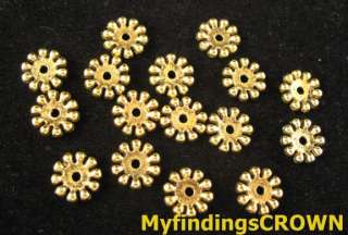 120 pcs Antiqued gold flat beaded spacers FC925  