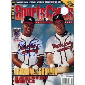  Andruw Jones Autographed/Signed Magazine Page Sports 