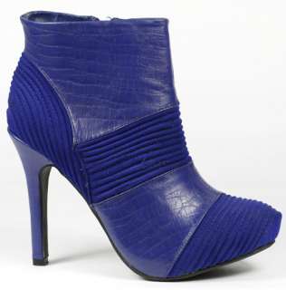 Blue High Heel Fashion Ankle Bootie 10 us Anne Michelle Addiction 73 