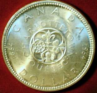   QEII Canada Confederation Meetings Silver Commemorative Dollar BU MS64