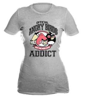 Angry Birds Official Addict One More Level Gray T Shirt  