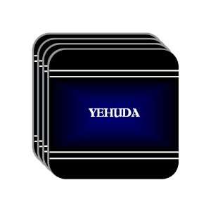 Personal Name Gift   YEHUDA Set of 4 Mini Mousepad Coasters (black 