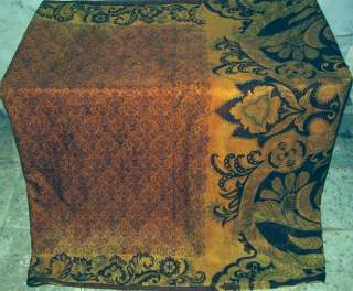 Pure silk Antique Vintage Sari Fabric 4y Golden coffee #000XF  