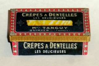 scale tin of French CREPES A DENTELLES cookies  