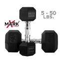 Rubber Hex Dumbbell Set 5 25 lbs  