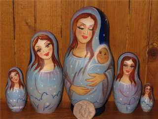    nesting dolls painted and signed by The Russian Artist L.Zenina