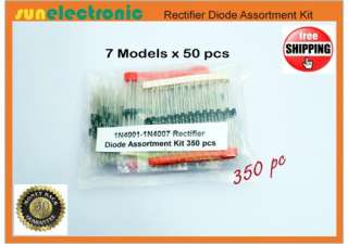 Diode Assortment Kit 1N4001 1N4007 Rectifier 350 pc  