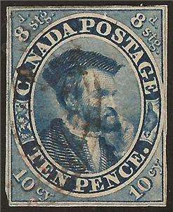 1852 Canada Cartier # 7   Used   VF 10d. 10 pence imperf.  