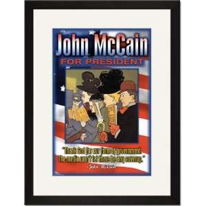  Black Framed/Matted Print 17x23, John McCain For President 