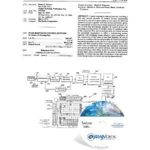    NEW Patent CD for PULSE RESPONSIVE CONTROL NETWORK 