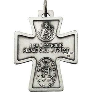 com Elegant and Stylish 28.00X23.50 MM Cross 4 Way Medal with 24 inch 