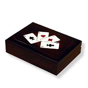 Wooden Box, 5040, Traditional Polish Card Box with Card Design, 6.5x5 