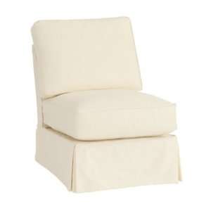  Armless Club Chair Slipcover   Ballard Essential Fabrics Bark 