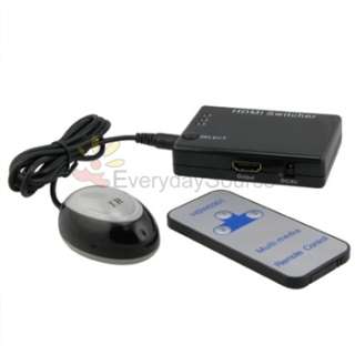 Black Remote 3x1 HDMI Mini Switch Splitter Selector Box 1080p  