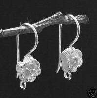 10x Sterling Silver Rose Ear wire French Hook Earwires  