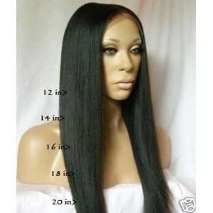  Synthetic Indian Remy Human Hair Lace Front 14in Yaki #1b 
