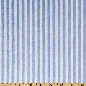  62 Wide Minkee Tagalong Stripe Blue Fabric By The Yard 