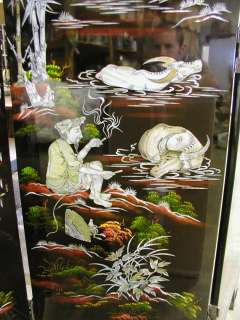 panel asian room divider screen mother of pearl new  