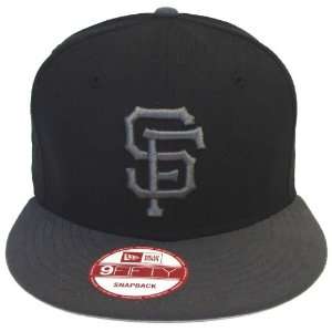   Francisco Giants Retro New Era Logo Hat Cap Snapback Black Charcoal