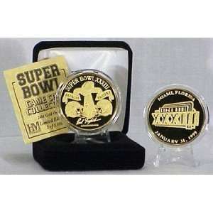  Super Bowl XXXIII 24kt Gold Flip Coin 