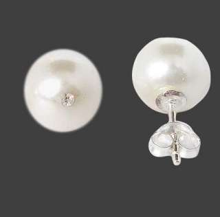 SWEET PEARL WHITE TOPAZ ROUND 925 STERLING SILVER ARTISAN STUD 