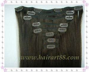 20 8 pcs HUMAN HAIR CLIP IN EXTENSION #02,100g  