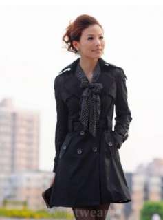 Womens Double breasted Trench Coat/Jacket Blue Z03  