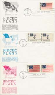 Description #1345 54 Historic Flags set of 10 Anderson cachet First 