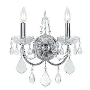  Wrought Iron Crystal Wall Sconce Accented with Swarovski 