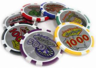 500 PCS LAS VEGAS PRO POKER CHIPS   14g REAL CLAY CHIPS  