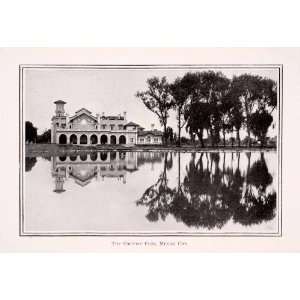  1911 Halftone Print Country Club Mexico City Golf Course Lake 