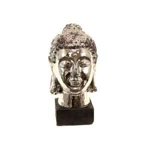  UTC 70119 Silver Ceramic Buddha with Ancient Accent