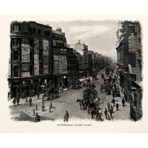  1902 Print Tottenham Court Road London England Westminster 