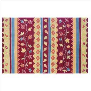  Floral and More Fall Stripe 70L Multi Contemporary Rug 