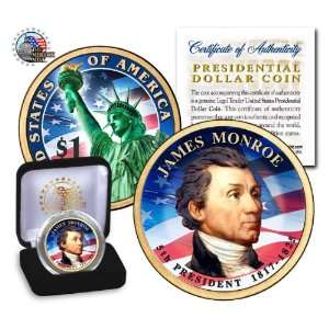  COLORIZED 2 SIDED 2008 James MONROE GOLD PRESIDENTIAL $1 