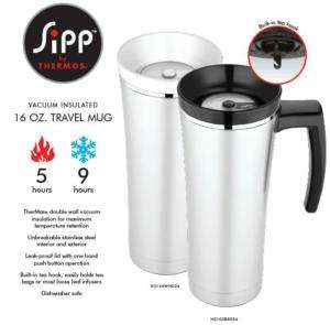 Thermos Sipp 16oz Stainless Steel Travel Beverage Mug  