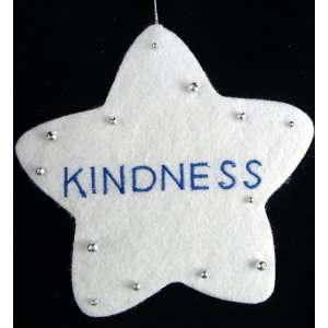  5 White Word Star Kindness Christmas Ornament