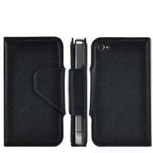 Wallet Style Magnetic Flip Faux Leather Pouch Case for Apple iPhone 4 